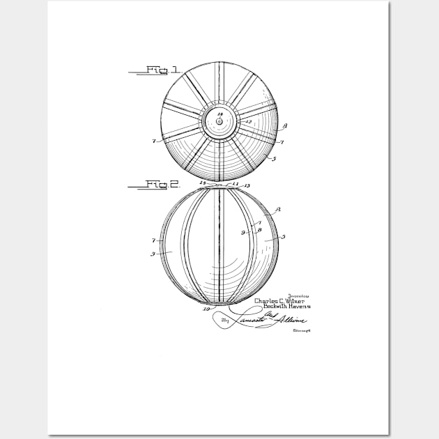 Ball Vintage Patent Hand Drawing Wall Art by TheYoungDesigns